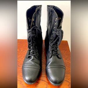 Steve Madden Troopa Black Combat Boots 8